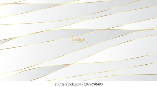 Abstract background with gold waves. Luxury paper cut background, golden pattern, halftone gradients, cover template, geometric shapes, modern minimal banner. 3d Vector illustration.