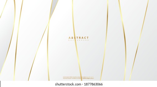 Abstrakter Hintergrund mit goldenen Wellen. Luxuriöser Papierschnitt-Hintergrund, goldenes Muster, Halbtongradienten, Deckenvorlage, geometrische Formen, moderner Minimalbanner. 3D-Vektorgrafik.