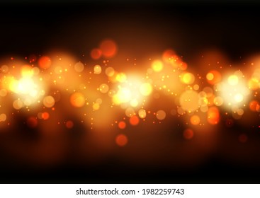 Fondo abstracto con diseño de luces de bokek doradas