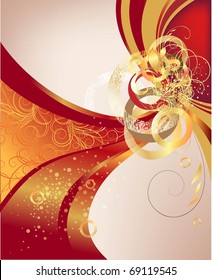 Abstract background with golden bouquet from patterns