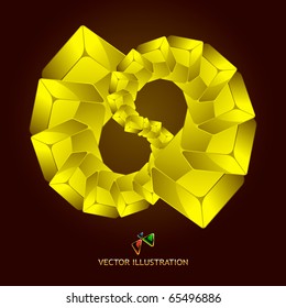 Abstract background with golden boxes
