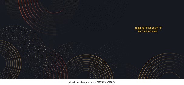 Fondo abstracto con anillos de círculo dorados. Concepto de tecnología digital para el futuro. ilustración vectorial.