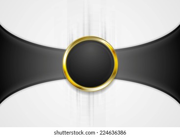 Abstract background with golden circle shape. Vector illustration