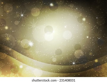Abstract background with golden circles