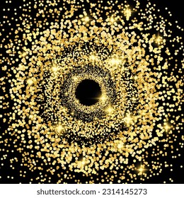 abstract background with golden circles, gold sparkle background design