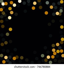 Abstract Background Golden Confetti Elements of Different Size and Color. Suitable as a Background for Greeting Cards and Posters, Christmas Design