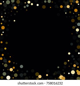 Abstract Background Golden Confetti Elements of Different Size and Color. Suitable as a Background for Greeting Cards and Posters, Christmas Design