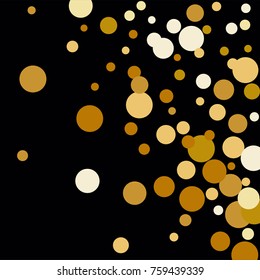 Abstract Background Golden Confetti Elements of Different Size and Color. Suitable as a Background for Greeting Cards and Posters, Christmas Design