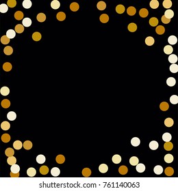 Abstract Background Golden Confetti Elements of Different Size and Color. Suitable as a Background for Greeting Cards and Posters, Christmas Design