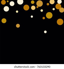 Abstract Background Golden Confetti Elements of Different Size and Color. Suitable as a Background for Greeting Cards and Posters, Christmas Design