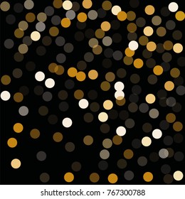 Abstract Background Golden Confetti Elements of Different Size and Color. Suitable as a Background for Greeting Cards and Posters, Christmas Design