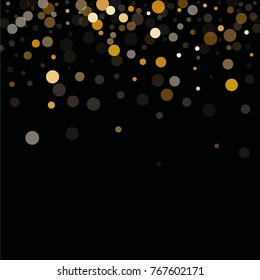 Abstract Background Golden Confetti Elements of Different Size and Color. Suitable as a Background for Greeting Cards and Posters, Christmas Design