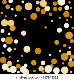Abstract Background Golden Confetti Elements of Different Size and Color. Suitable as a Background for Greeting Cards and Posters, Christmas Design