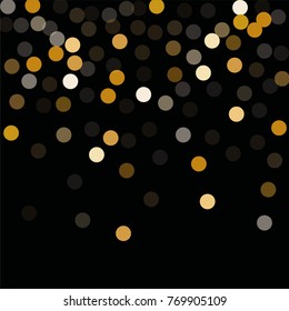 Abstract Background Golden Confetti Elements of Different Size and Color. Suitable as a Background for Greeting Cards and Posters, Christmas Design