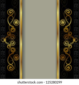 Abstract background with golden curls.