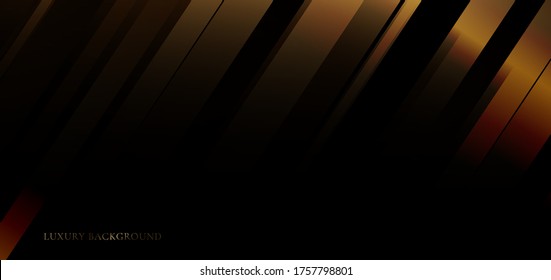 Abstract background golden diagonal stripes line on black premium background. Luxury style. You can use for banner web, gift voucher, coupon template, etc, Vector illustration