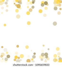 Abstract background Golden dot confetti on white background. Elements of different size and color. Suitable for backgrounds of greeting cards and posters, banners.Vector.