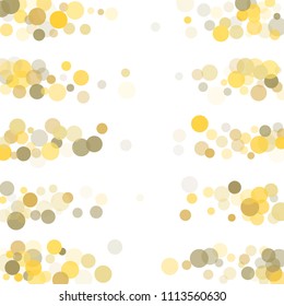 Abstract background Golden dot confetti on white background. Elements of different size and color. Suitable for backgrounds of greeting cards and posters, banners.Vector.