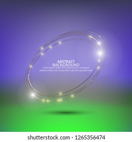 
Abstract background of golden ellipses and particles, glitter. Fantastic circle