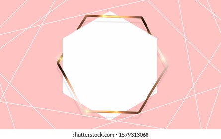 Abstract background with golden frame Template. Vector Illustration eps10