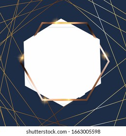 Abstract background with golden frame Template. Vector Illustration eps10