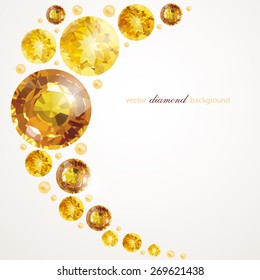 Abstract background with golden gemstones