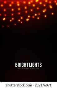Abstract background with golden glowing lights