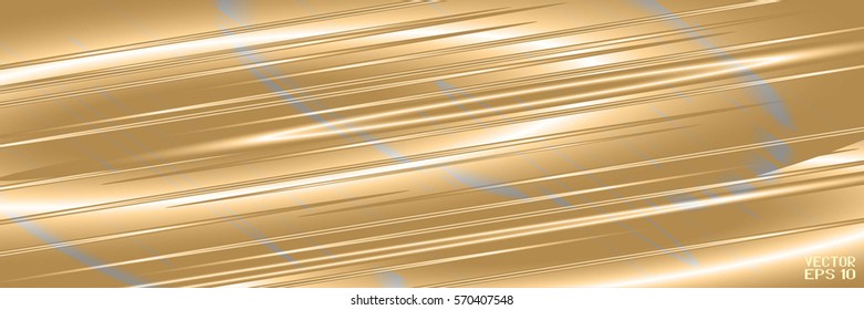 Abstract Background with Golden Light and Stripes. Vector Illustration