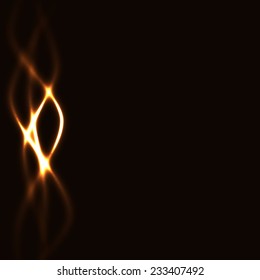 Abstract background with golden  lighting lines, vector illustration