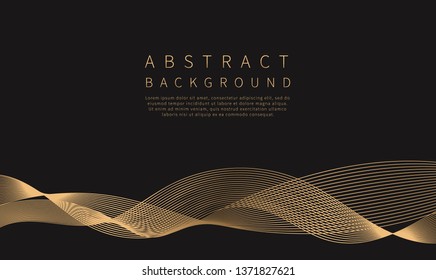 Abstract background. Golden line wave. Luxury style. Vector illustration.