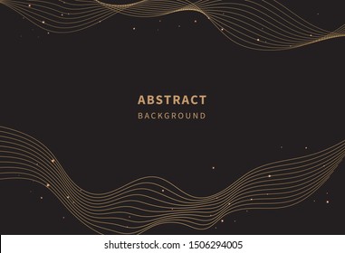 Abstract background. Golden line wave. Luxury style. Vector illustration.