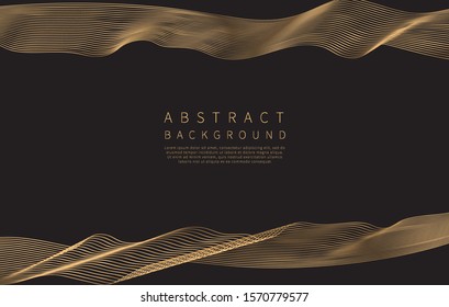 Abstract background. Golden line wave. Luxury style. Vector illustration.