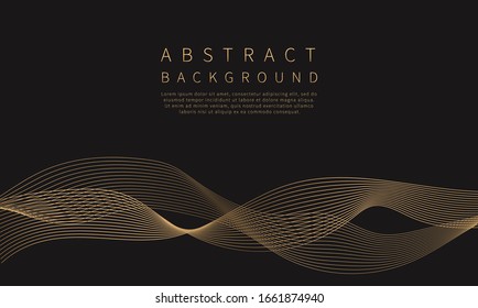 Abstract background. Golden line wave. Luxury style. Vector illustration.