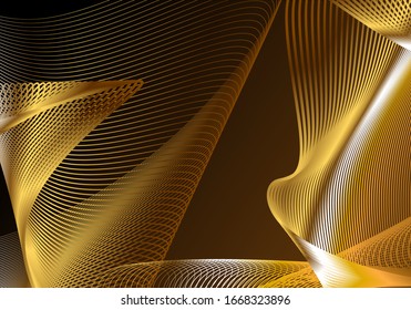 Abstract background. Golden line wave. Luxury style. Vector illustration.