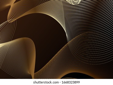 Abstract background. Golden line wave. Luxury style. Vector illustration.
