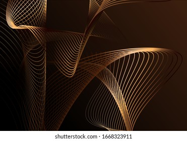 Abstract background. Golden line wave. Luxury style. Vector illustration.