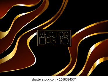 Abstract background. Golden line wave. Luxury style. Vector illustration.