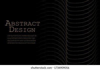 Abstract background. Golden line wave. Luxury style. Vector illustration.