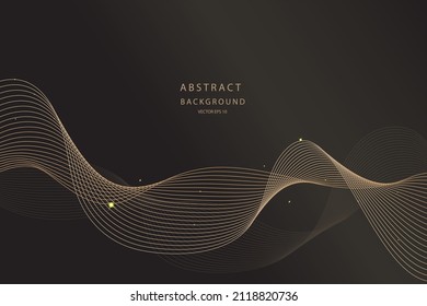 Antecedentes abstractos. Ola dorada. Estilo de lujo. Ilustración vectorial. EPS 10