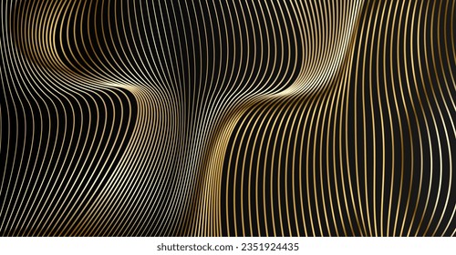 Abstract background. Golden line wave. Luxury style. Vector illustration.