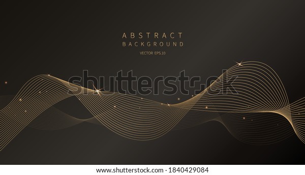 抽象的な背景 金線波 高級スタイル ベクターイラスト のベクター画像素材 ロイヤリティフリー