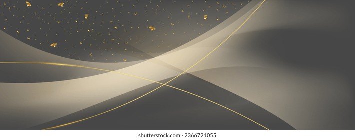 Abstract background with golden lines and dots. 