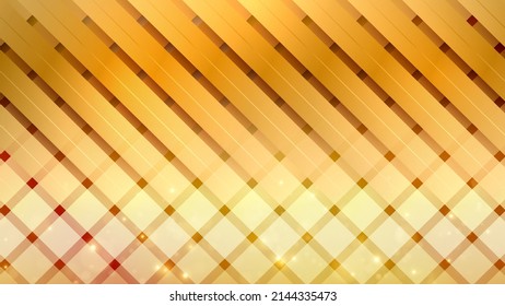Abstract background with golden lines, gold sliced surface and glittering. vector illustration