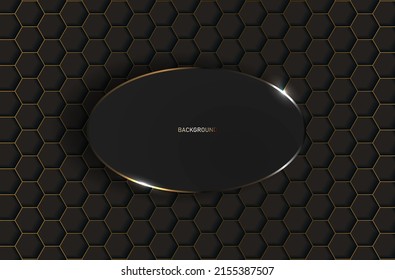 Fondo abstracto con líneas doradas sobre un fondo negro oscuro y moderno estilo 3d. Ilustración de vector sobre diseño deluxe de plantilla moderna.