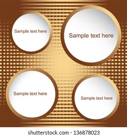 abstract background with golden metal circles