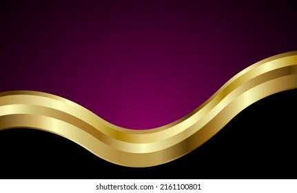 Abstrakter Hintergrund mit goldener Metallform. Vektor 3d Luxus Illustration.
