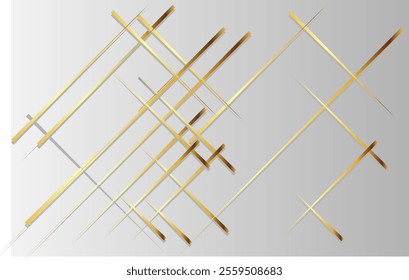 Abstract background with golden needles and lines