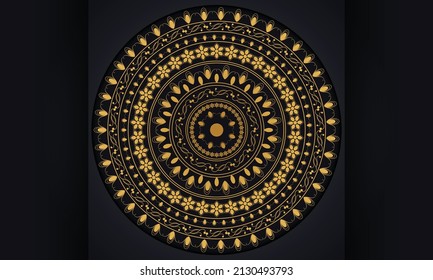 Abstract background with golden ornament. Mandala pattern vector design.