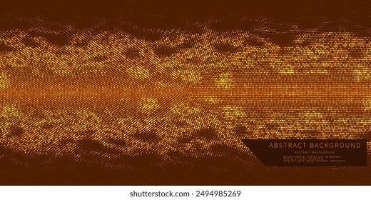 Abstractas fondo puntos dorados. Diseño de gradiente de mosaico radial. Ilustración vectorial.