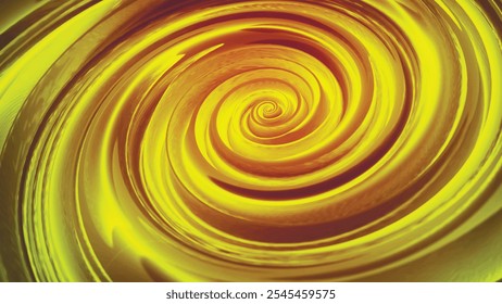 Abstract background of golden radial circles with rotation effect. Circular colorful digital sound wave. Yellow abstract swirl backdrop. Moire abstract texture. For posters, brochures, covers, banners